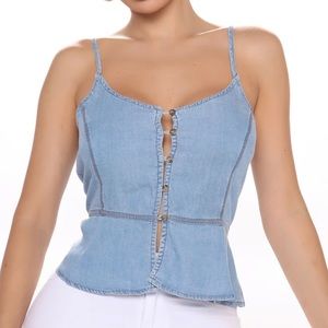 Light wash denim blouse